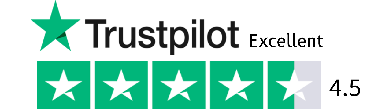 Rated 'Excellent' with 4.5/5 stars on Trustpilot